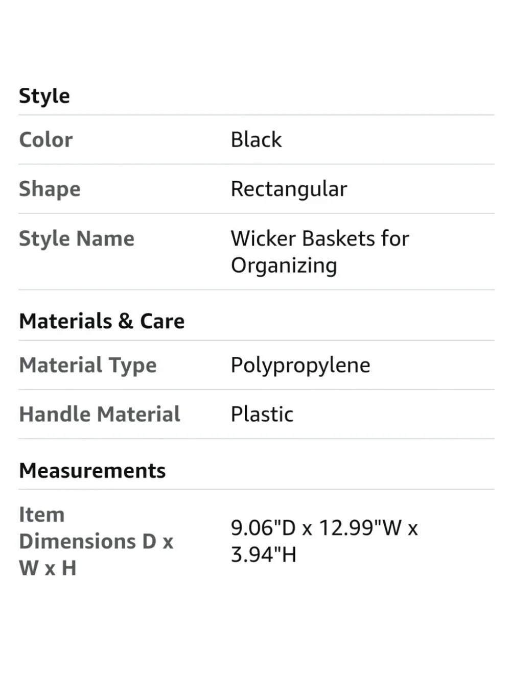 3pc Set NWT Granny Says Wicker Nesting Basket Set Waterproof Organizer In Black